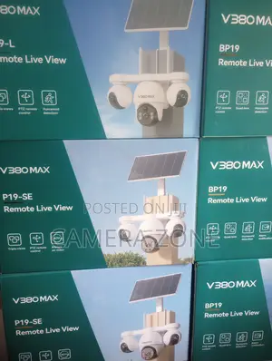 V380 MAX Solar PTZ BP19-SE Kamara ta Waje ta CCTV (3 Lenses)