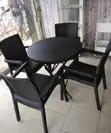 Round Foldable Table with Strong Plastic Chair - 1