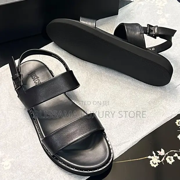 Just Cavalli Luxury Men Leather Sandals - 1