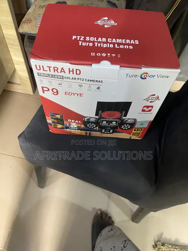 Solar Powered Triple Lens PTZ Surveillance Camera - 1