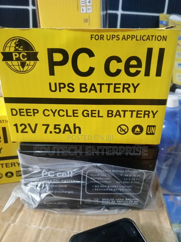 PC Cell 12V 7.5AH Deep Cycle Gel UPS Battery - 1