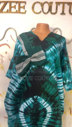 Ready to Wear Bubu Gown - Cotton, Green