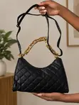 Mini Black Bag with Long Strap - 2