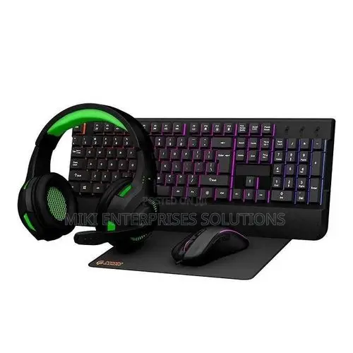 Porodo 4-in-1 Gaming Set: Keyboard, Mouse, Headset, Mousepad - 1
