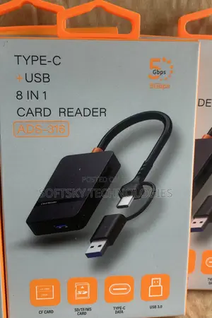 USB-C + USB 8-in-1 Card Reader