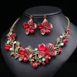 Stone Necklace and Earrings Set - 1