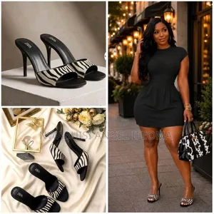 Zara Zebra Print Stiletto Mule Heels