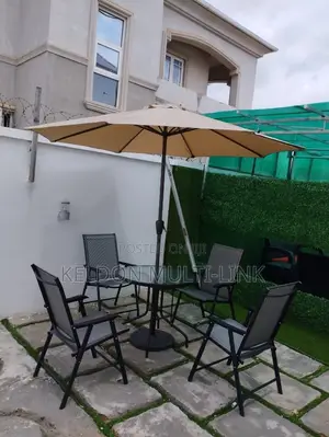 4-Seater Outdoor Garden Chair with Table and Umbrella
