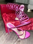Rene Caovilla Cleo Spiral Rhinestone Heels - 2