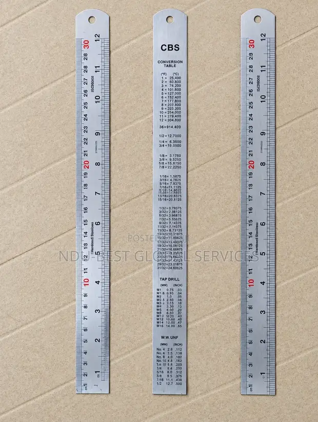 Stainless Steel Machinist's Ruler (1cm-30cm) - 1