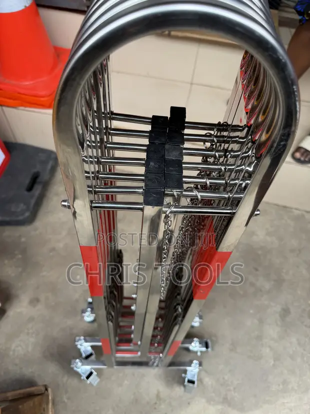 Expandable Stainless Steel Mobile Safety Barricade - 1