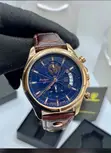 Poedagar Chronograph Brown Leather Watch - 1