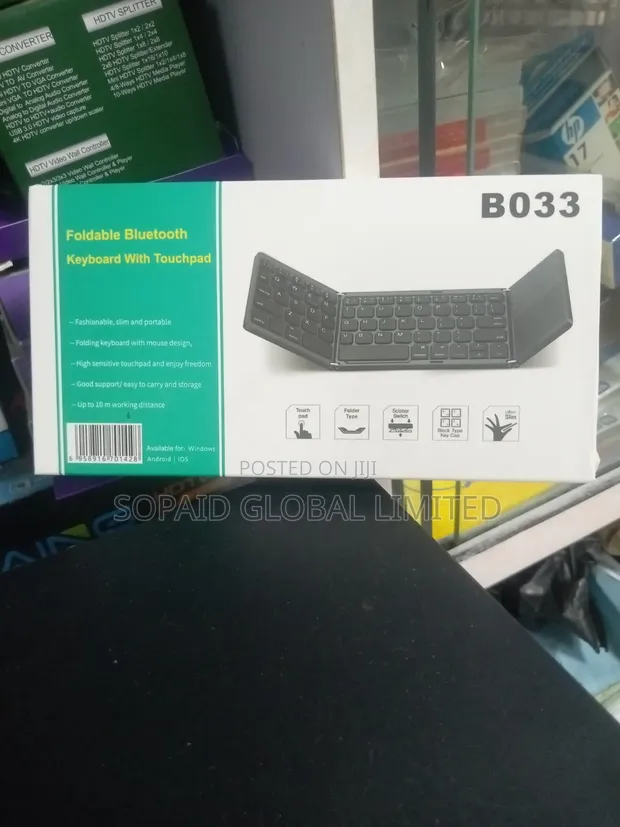 Foldable Bluetooth Keyboard with Touchpad B033 - 1