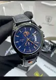 Poedagar Chronograph Black Leather Watch - 1