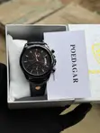 Poedagar Chronograph Black Leather Watch - 2