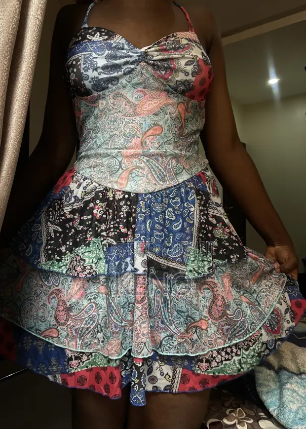 Patchwork Paisley Mini Dress - 1