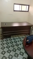 Clean Office Table - Brown Glossy Wood - 1