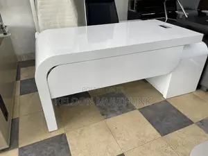 White Executive Office Table with Extension
