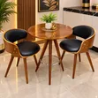 Executive Wooden Table and Leather Chairs Set - 1
