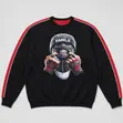 Skull Mask "Smile" Print Sweatshirt - Black - 1