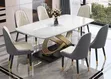 Marble Top Dining Table with Leather Chairs - 2