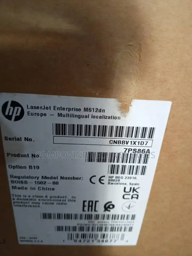 HP LaserJet Enterprise M612dn Printer (7PS86A) - 1