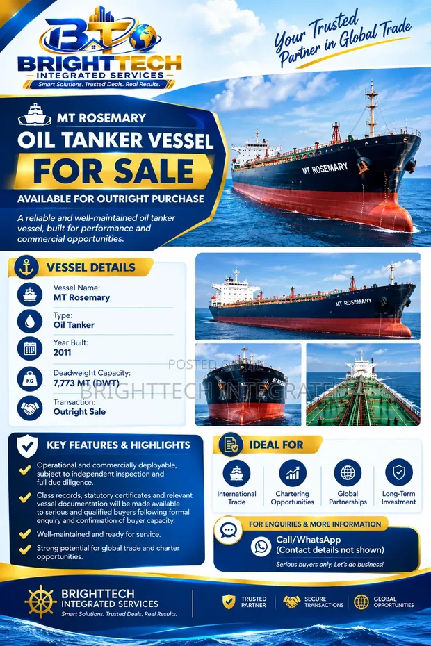 2011 MT Rosemary Oil Tanker Vessel for Sale - 1