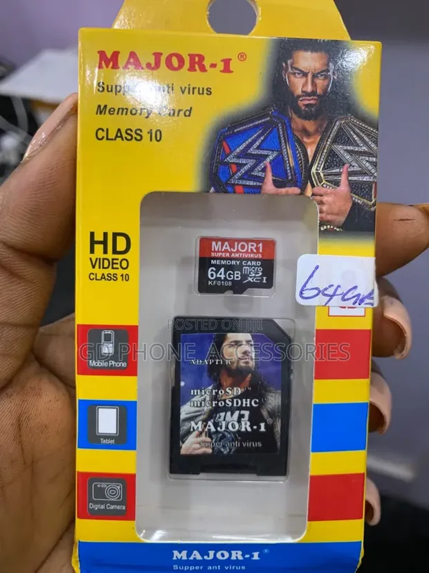 Original Major-1 64GB Class 10 MicroSD Card with SD Adapter - 1