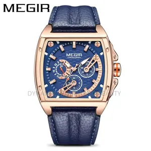 Megir Chronograph Leather Watch - Waterproof, Branded Box