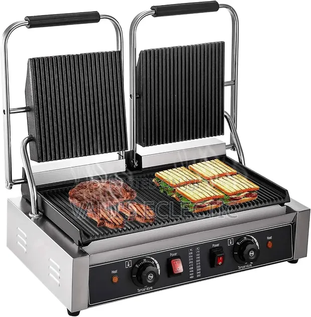 Commercial Double Panini Press Shawarma Toaster Grill - Heavy Duty - 1