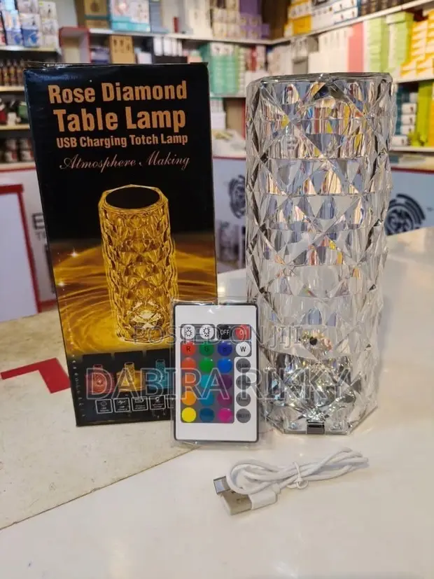 Rose Diamond Table Lamp - RGB Crystal - 1