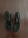 Sabon SHEIN Black Satin Wedge Flip Flops - 4