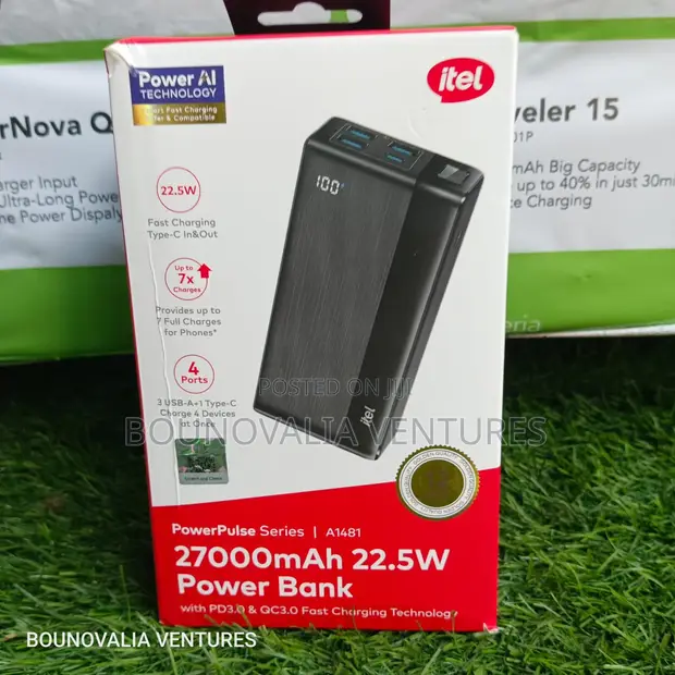 Itel 27000mAh Power Bank with 22.5W Fast Charge - 1
