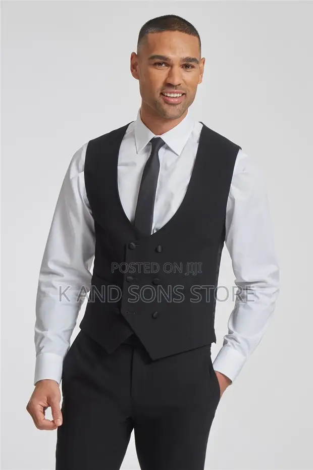 Dino Man Men's Black Waistcoat - 1