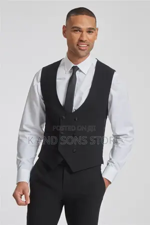 Dino Man Men's Black Waistcoat