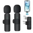 Dual Wireless Lavalier Microphone tare da Type-C & Lightning Adapters - 2