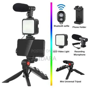 Video Making Kit with LED Light, Microphone & Tripod