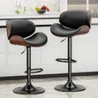 Modern Ergonomic Walnut Backrest Bar Stool - Swivel, Adjustable Height - 1