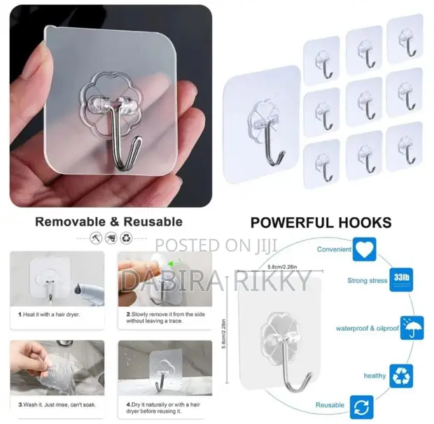 Adhesive Wall Hooks (Set of 4) - 1
