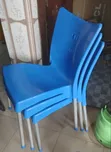 Armless Plastic Chairs (Blue) - 1