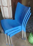 Armless Plastic Chairs (Blue) - 2