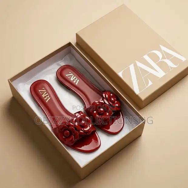New Zara Floral Slides - Sizes 37-42 - 1