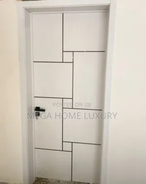 Modern Panel Room Door - White Wood