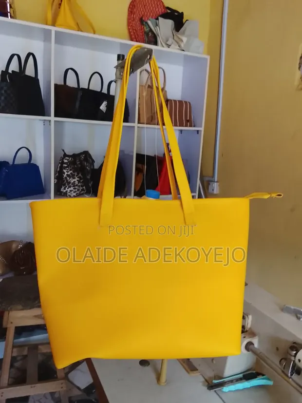 Plain Leather Handmade Tote Bag - 1