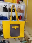 Plain Leather Handmade Tote Bag - 2