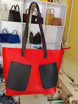 Plain Leather Handmade Tote Bag - 3