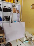 Plain Leather Handmade Tote Bag - 4