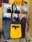 Plain Leather Handmade Tote Bag - 5