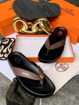Hermès Brown & Black Leather Thong Sandals - Men's Size 45 - 1