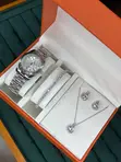Silver Wristwatch, Bracelet & Necklace Set - 1